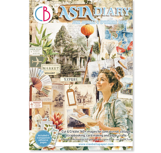 Ciao Bella Asia Diary A4 Junk Journal Ephemera Book (32pcs)