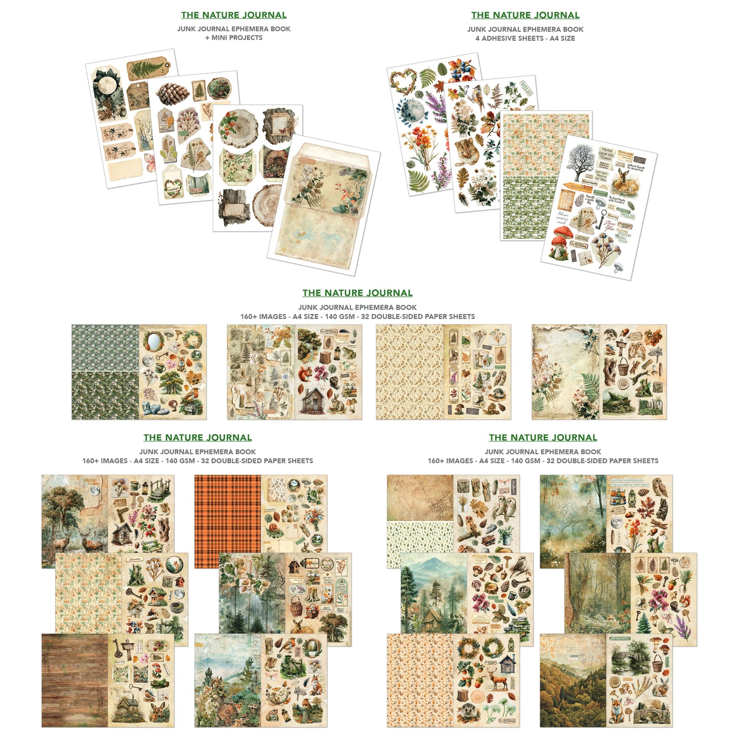 Ciao Bella The Nature Journal A4 Junk Journal Ephemera Book (32pcs)
