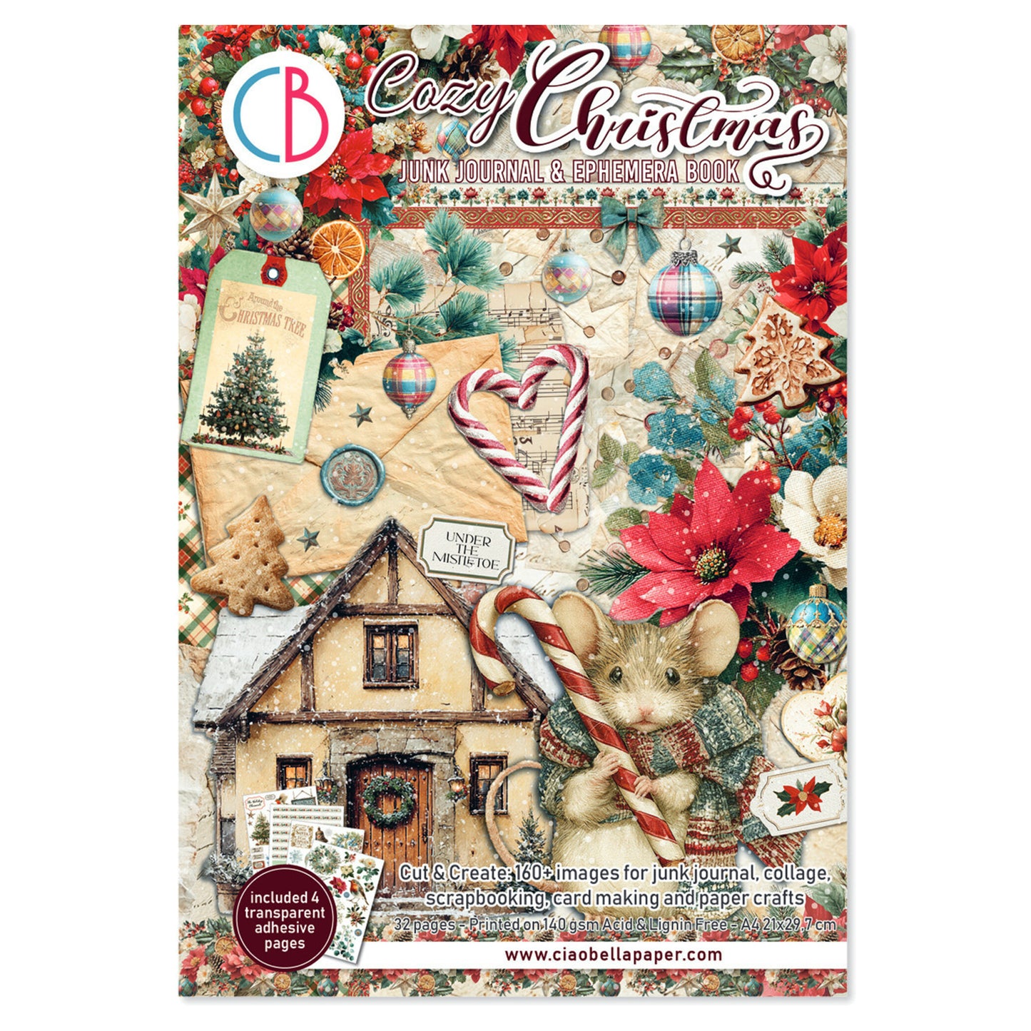 Ciao Bella Cozy Christmas A4 Junk Journal Ephemera Book (32pcs)