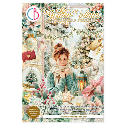 Ciao Bella Golden Winter A4 Junk Journal Ephemera Book (32pcs)