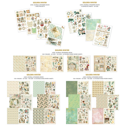 Ciao Bella Golden Winter A4 Junk Journal Ephemera Book (32pcs)