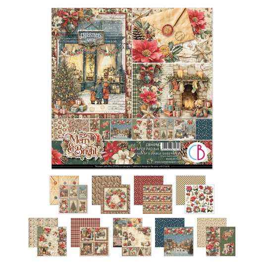 Ciao Bell Merry & Bright 8x8 Inch Paper Pad (12pcs)