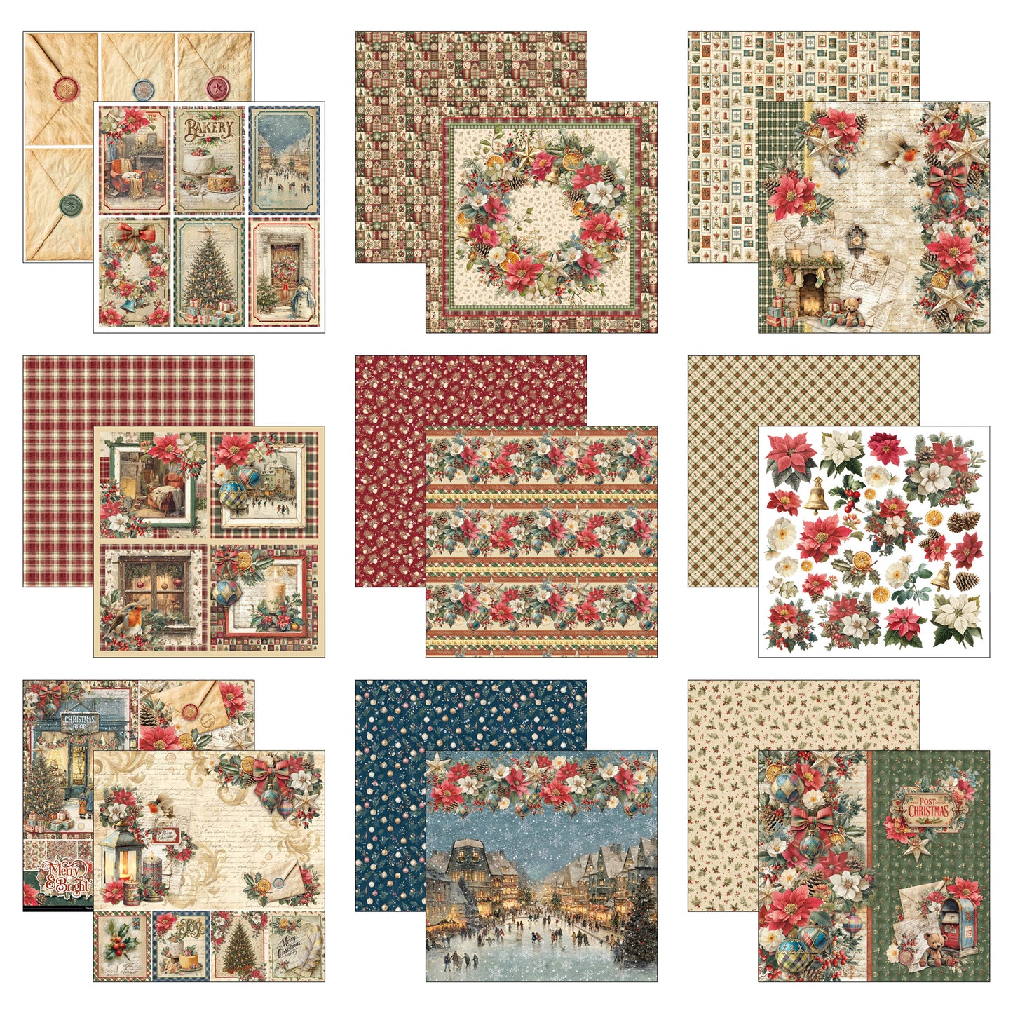 Ciao Bell Merry & Bright 8x8 Inch Paper Pad (12pcs)