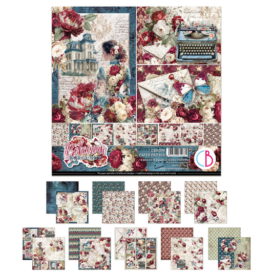Ciao Bell Bohemian Burgundy 8x8 Inch Paper Pad (12pcs)