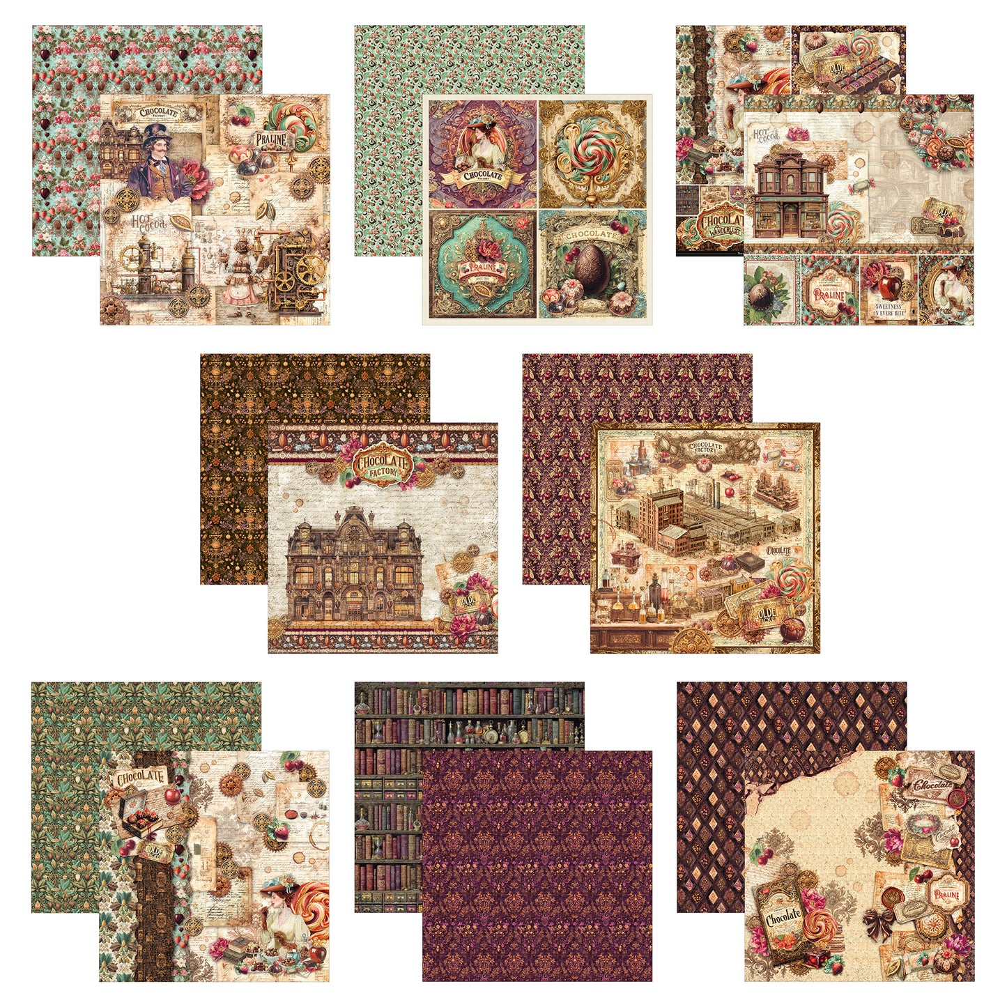 Ciao Bell The Chocolate Factory 8x8 Inch Paper Pad (12pcs)