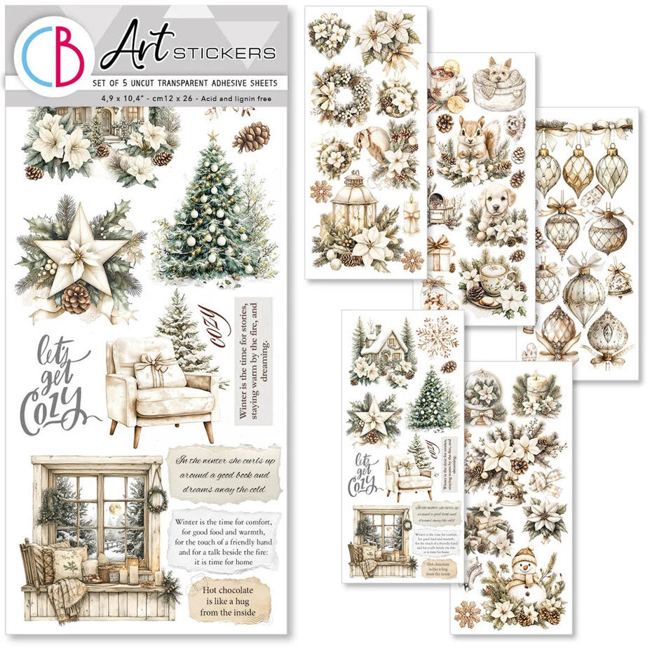 Ciao Bella Winter Season Transparent Adhesive Sheets (5pcs)