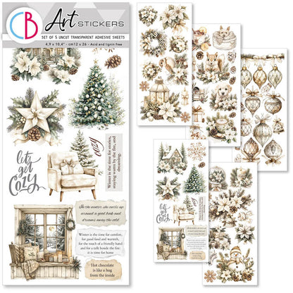 Ciao Bella Winter Season Transparent Adhesive Sheets (5pcs)