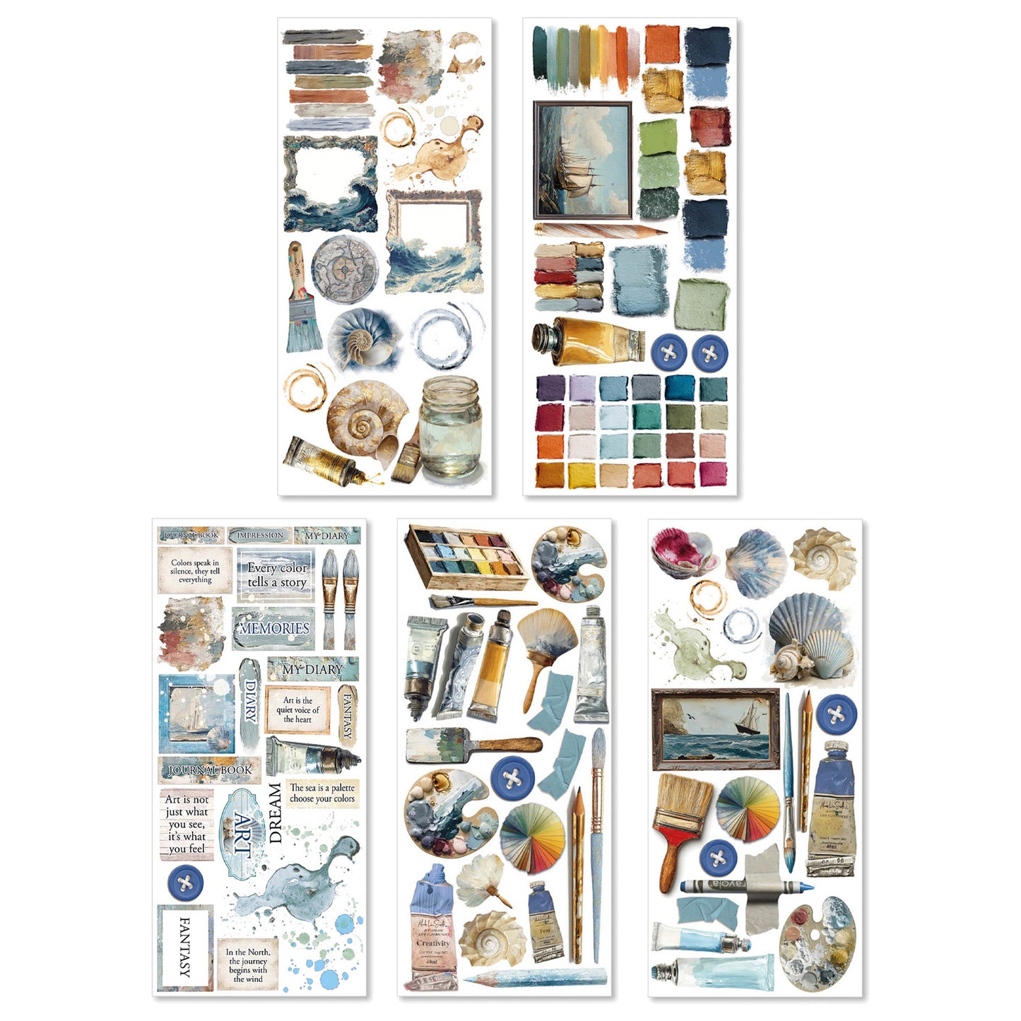 Ciao Bella An Artist Journey Transparent Adhesive Sheets (5pcs)