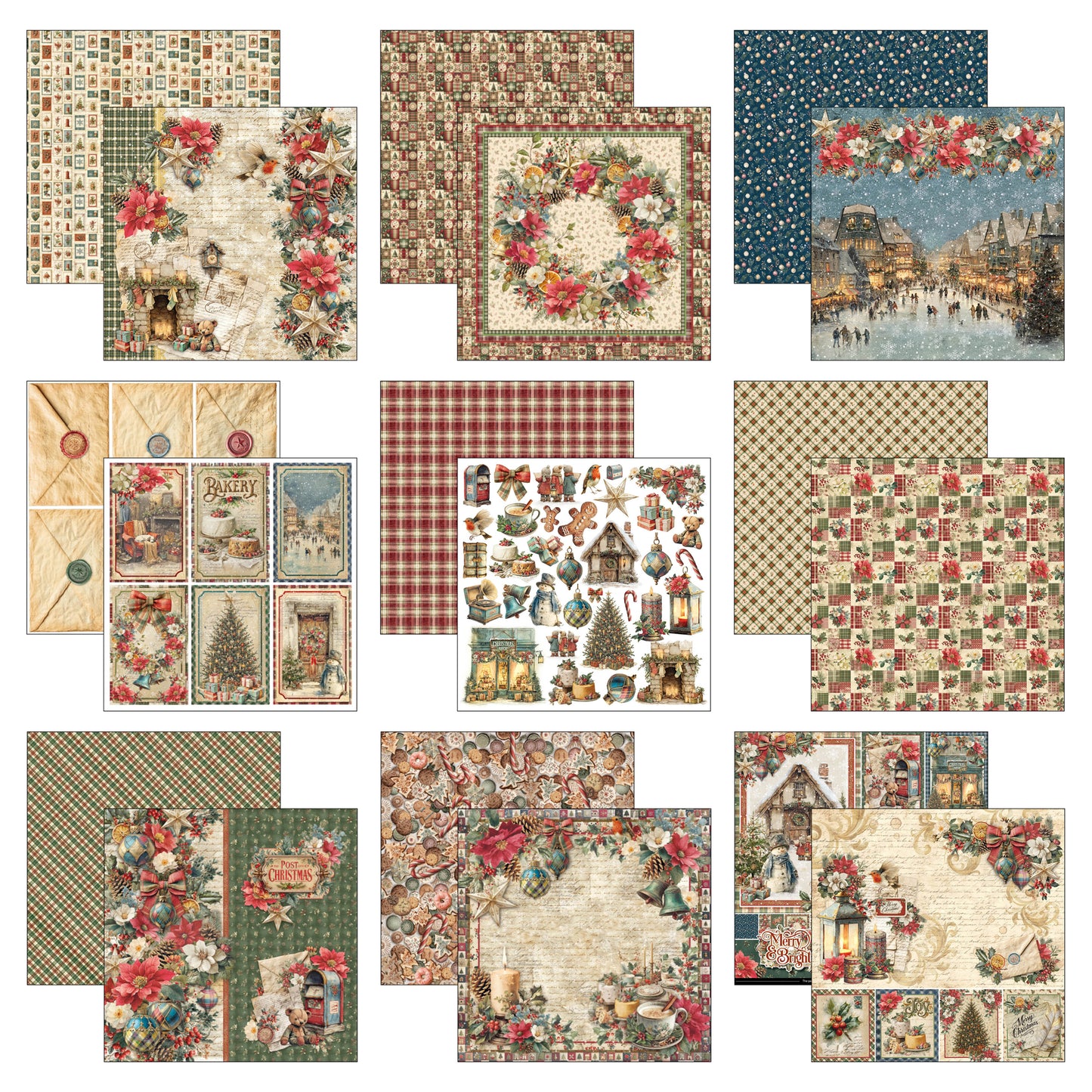 Ciao Bell Merry & Bright 12x12 Inch Paper Pad (12pcs)