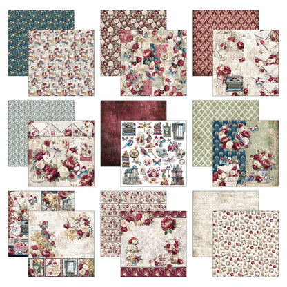Ciao Bell Bohemian Burgundy 12x12 Inch Paper Pad (12pcs)