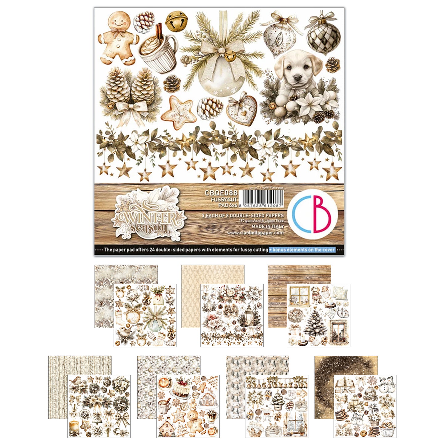 Winter Season 6x6 Inch Fussy Cut Pad (24pcs)