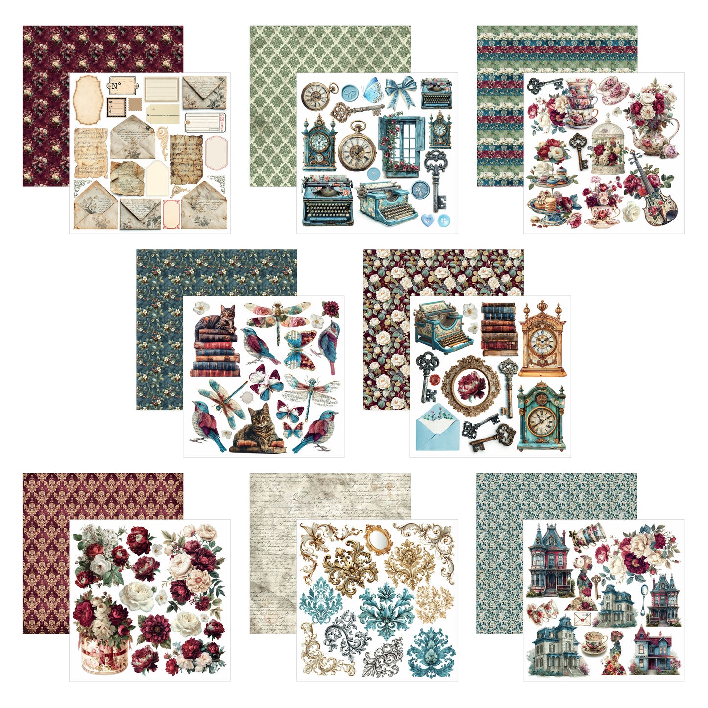Ciao Bell Bohemian Burgundy 6x6 Inch Fussy Cut Pad (24pcs)
