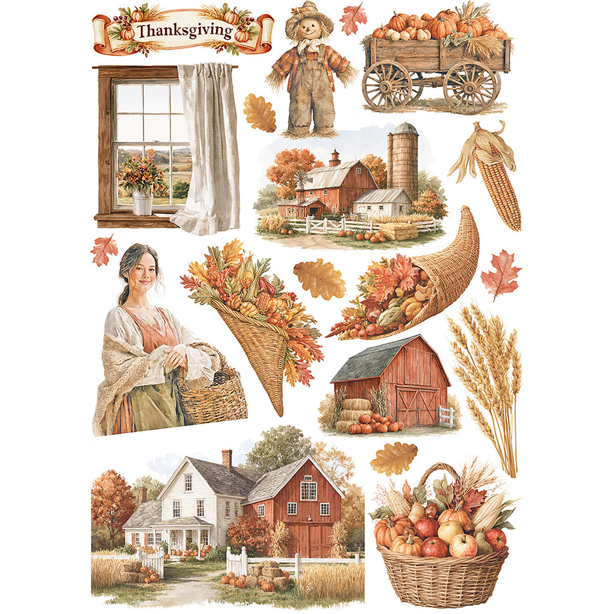 Ciao Bella Thanksgiving A4 Rice Paper Mixed (4pcs)