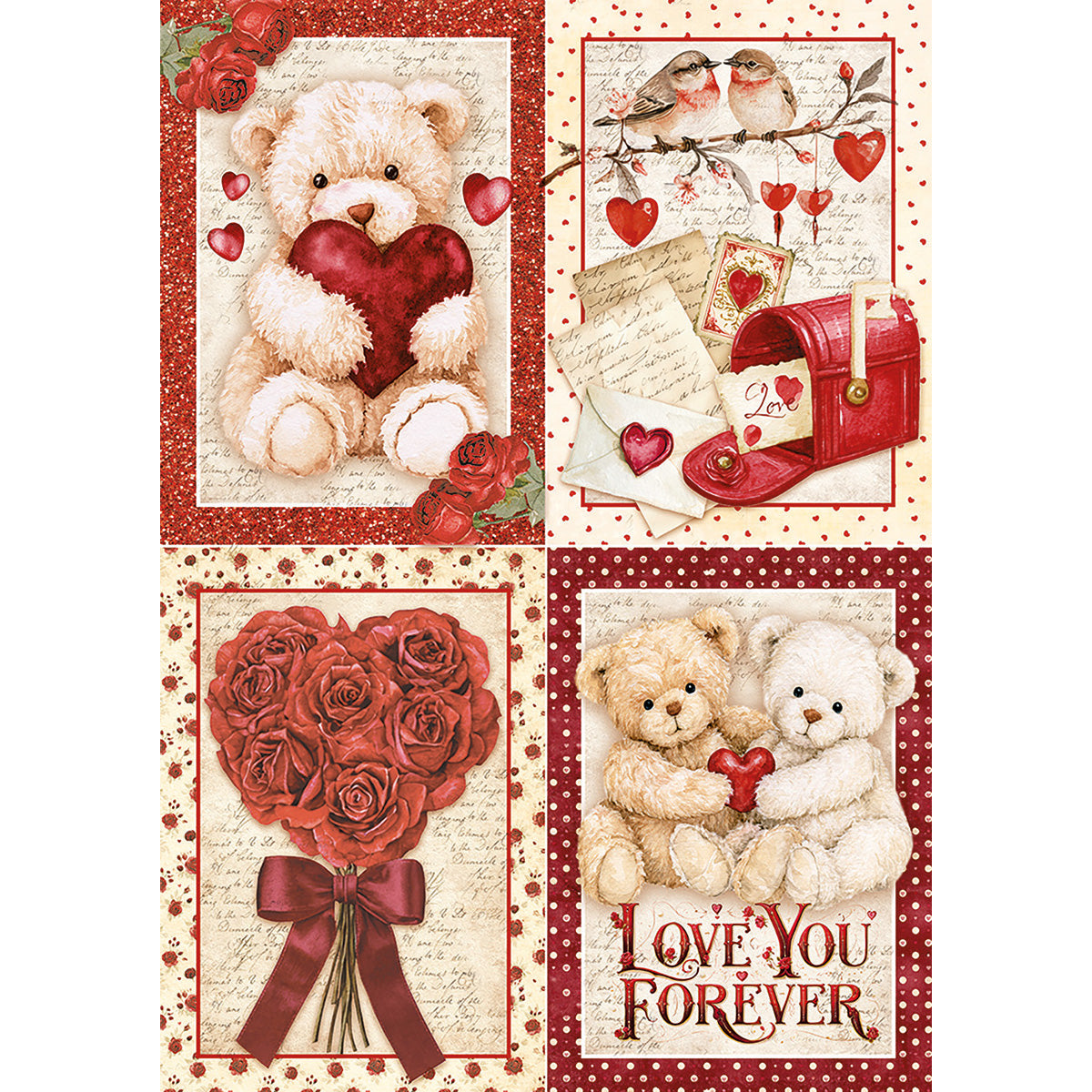 Ciao Bella St.Valentine A4 Rice Paper Mixed (4pcs)
