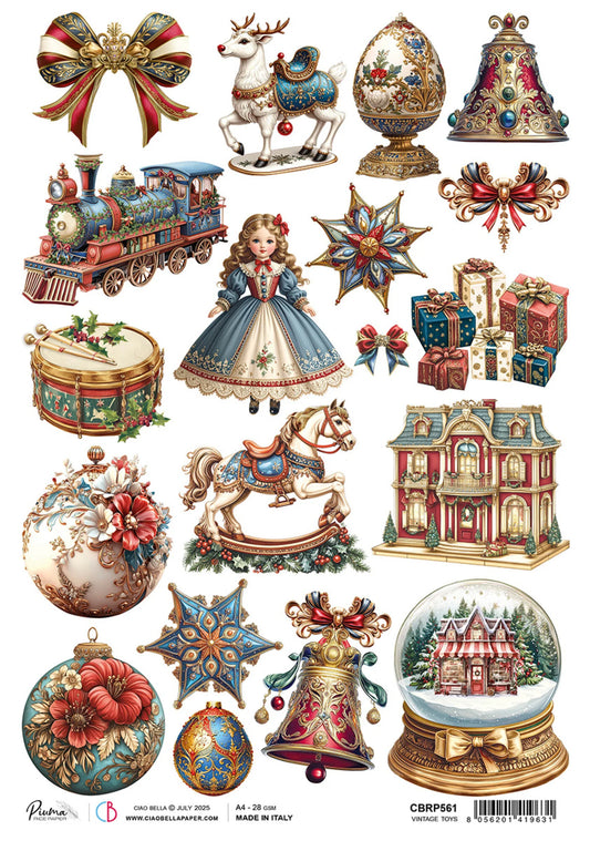 Ciao Bella Toy Shop A4 Rice Paper Vintage Toys (1pc)
