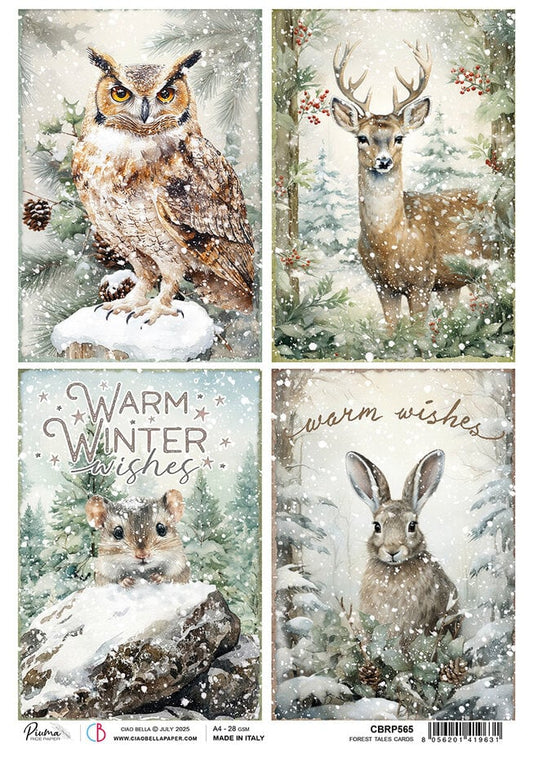 Ciao Bella Forest Tales A4 Rice Paper Forest Tales Cards (1pc)