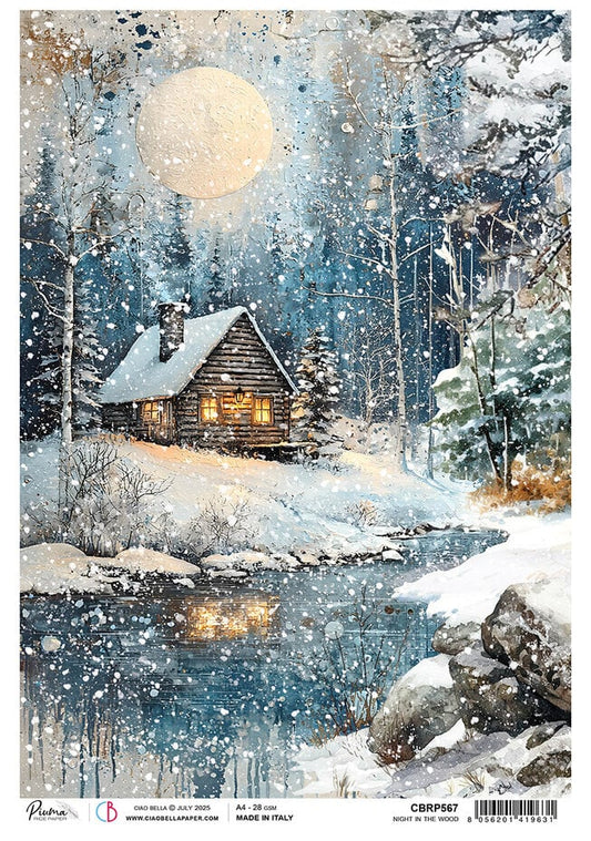 Ciao Bella Forest Tales A4 Rice Paper Night in the Wood (1pc)