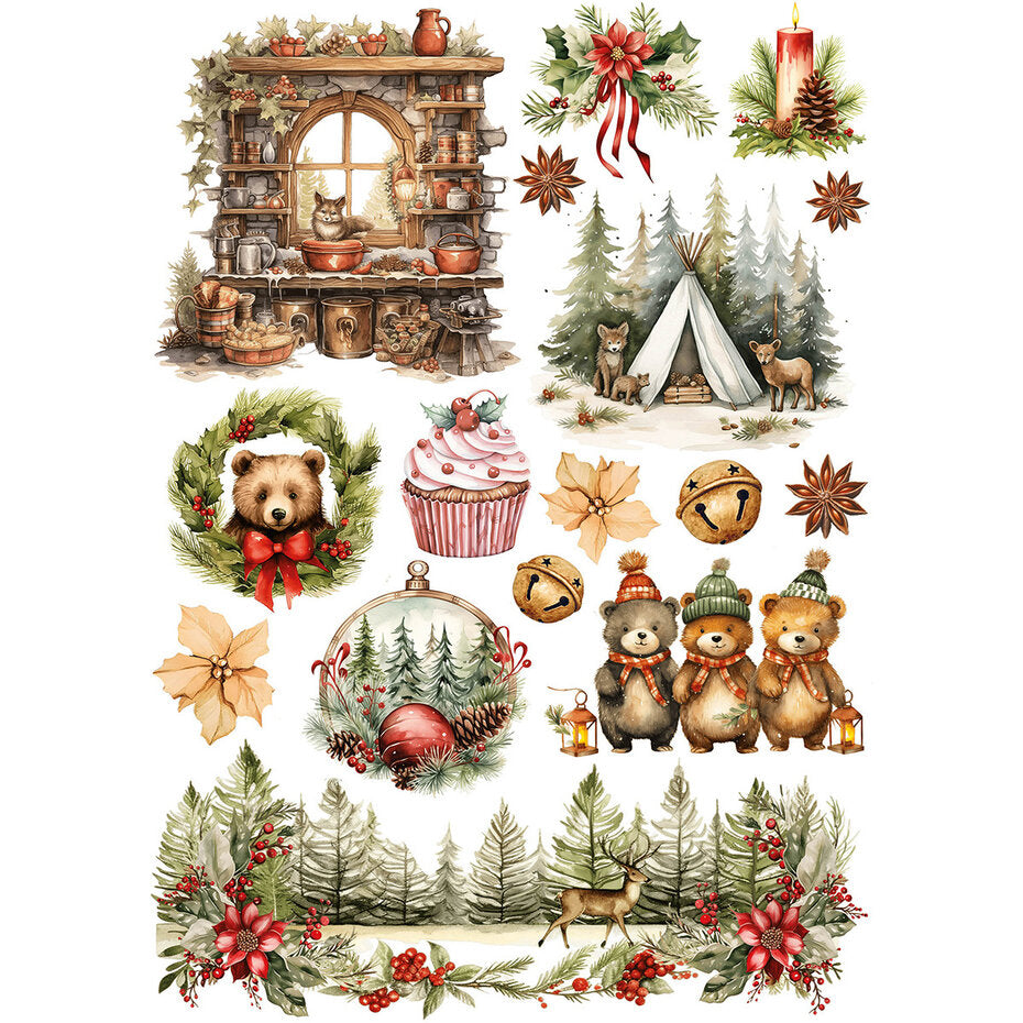 Ciao Bella Hot Cocoa & Holly A5 Rice Paper Mixed (8pcs)