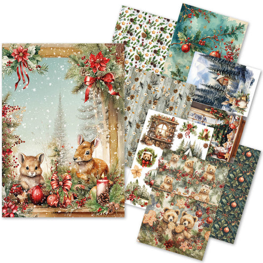 Ciao Bella Hot Cocoa & Holly A5 Rice Paper Mixed (8pcs)