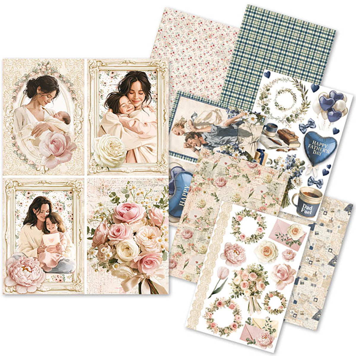 Ciao Bella Mother's Day & Father's Day A5 Rice Paper Mixed (8pcs)