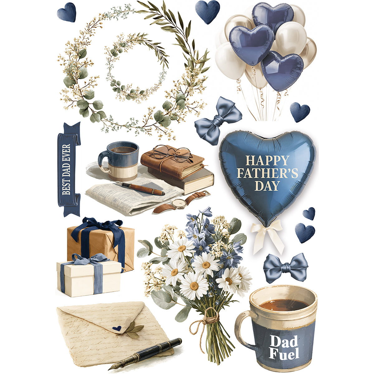 Ciao Bella Mother's Day & Father's Day A5 Rice Paper Mixed (8pcs)