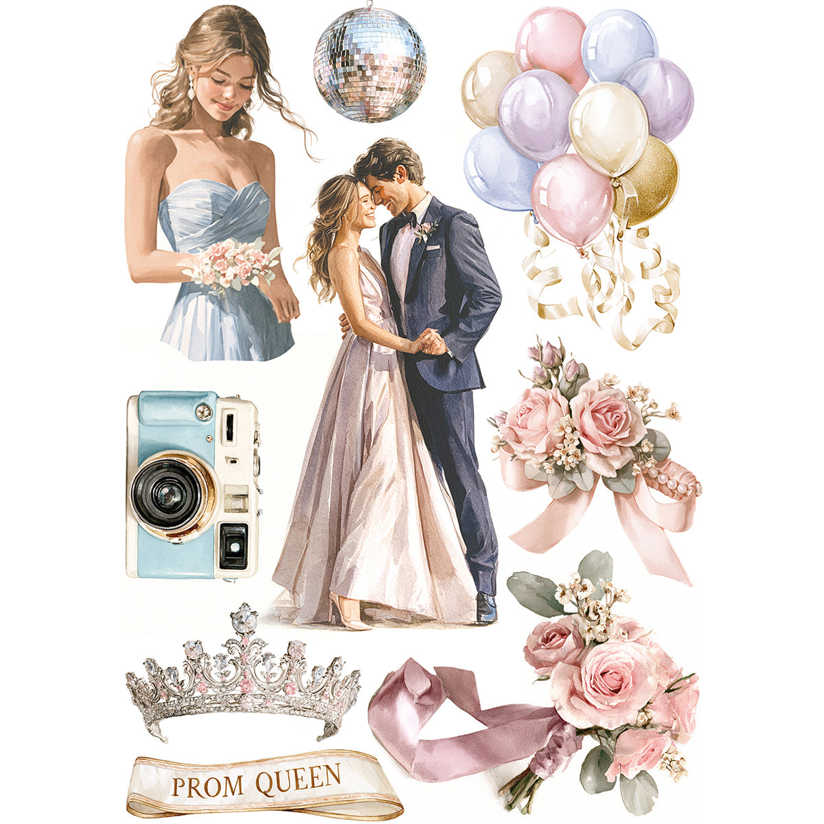 Ciao Bella New Year & Prom Night A5 Rice Paper Mixed (8pcs)