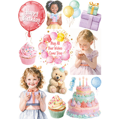 Ciao Bella Easter & Happy Birthday A5 Rice Paper Mixed (8pcs)