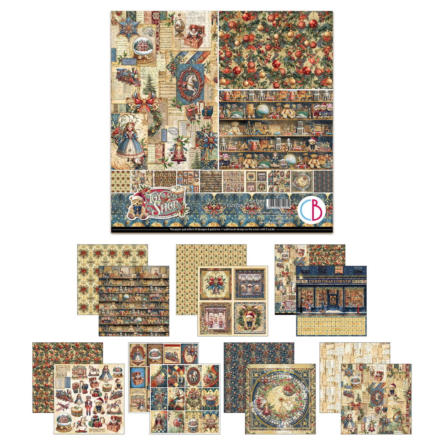 Ciao Bella Toy Shop 12x12 Inch Patterns Pad (8pcs)