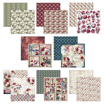 Ciao Bell Bohemian Burgundy 12x12 Inch Patterns Pad (8pcs)