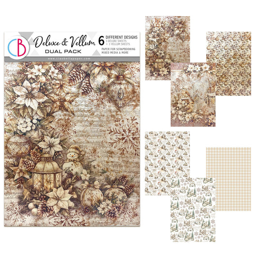 Ciao Bella Winter Season A4 Deluxe Paper Pearl Copper & Vellum Dual Pack Mixed (6pcs)