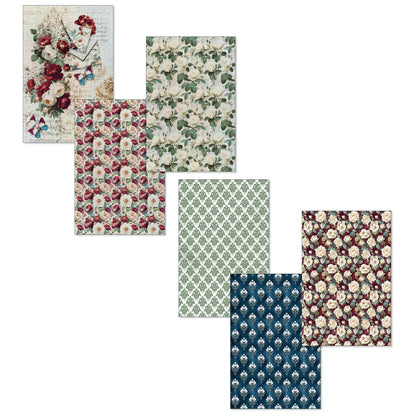 Ciao Bella Bohemian Burgundy A4 Deluxe Paper Silver & Vellum Dual Pack Mixed (6pcs)