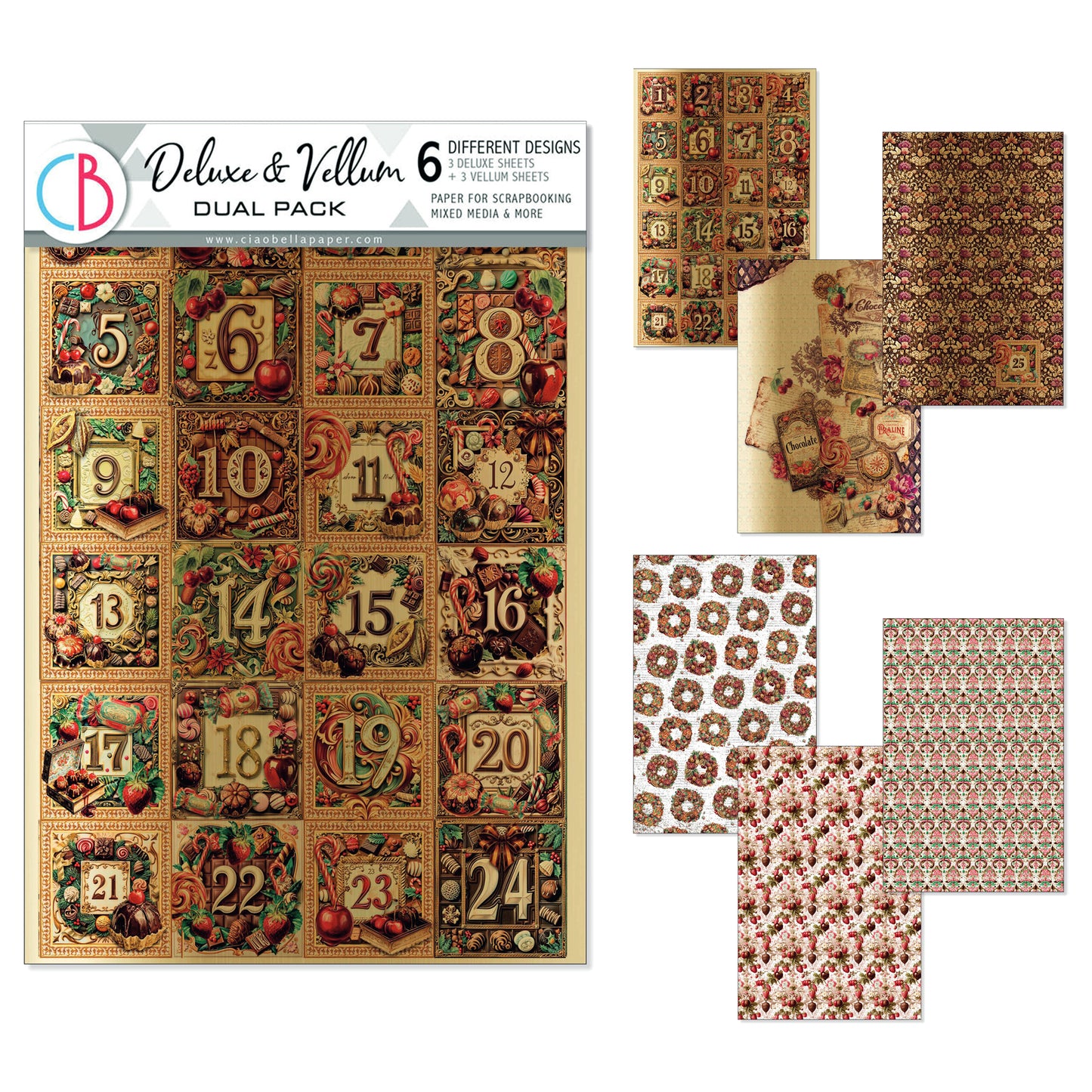 Ciao Bell The Chocolate Factory A4 Deluxe Paper Silver & Vellum Dual Pack Mixed (6pcs)