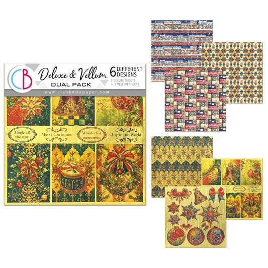 Ciao Bella Toy Shop 6x6 Inch Deluxe Paper Gold & Vellum Dual Pack Mixed (6pcs)