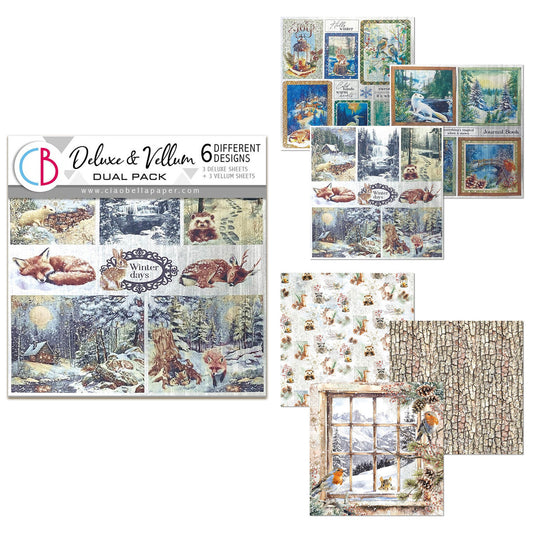 Ciao Bella Forest Tales 6x6 Inch Deluxe Paper Silver & Vellum Dual Pack Mixed (6pcs)