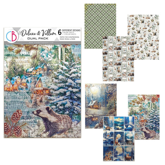 Ciao Bella Forest Tales A4 Deluxe Paper Silver & Vellum Dual Pack Mixed (6pcs)