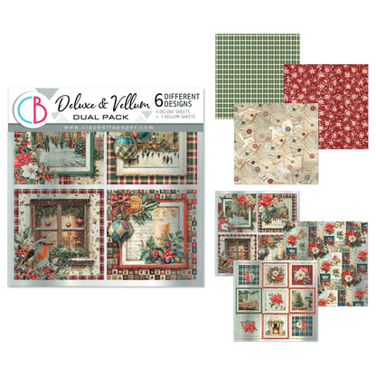 Ciao Bell Merry & Bright 6x6 Inch Deluxe Paper Silver & Vellum Dual Pack Mixed (6pcs)