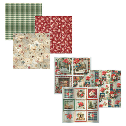 Ciao Bell Merry & Bright 6x6 Inch Deluxe Paper Silver & Vellum Dual Pack Mixed (6pcs)
