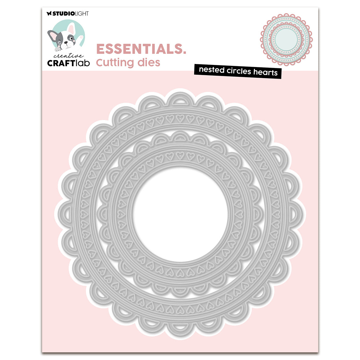 Creative Craftlab Essentials Cutting Die - Nested Circles Hearts
