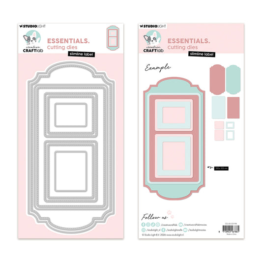 Studio Light Creative Craftlab Cutting Die Slimline label Essentials