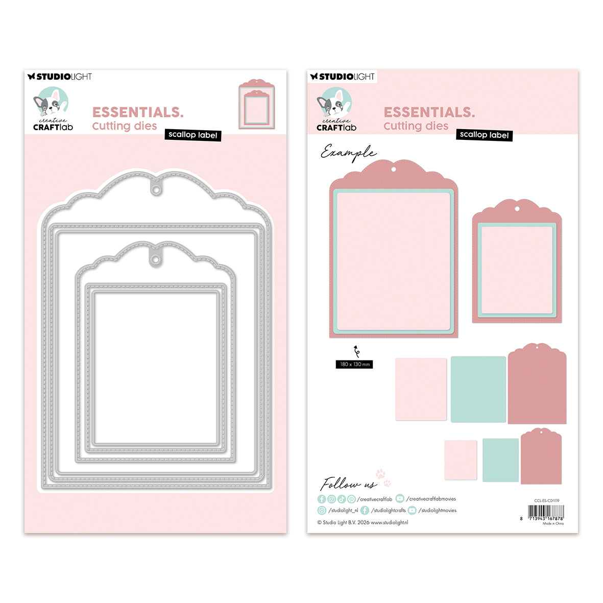 Studio Light Creative Craftlab Cutting Die Scallop label Essentials