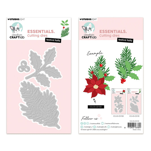 Studio Light Creative Craftlab Cutting Die Festive holly Essentials