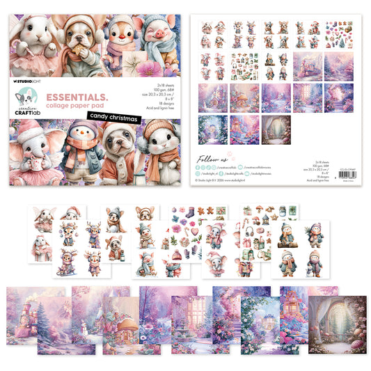 Studio Light CCL Collage Paper Pad Candy Christmas Essentials