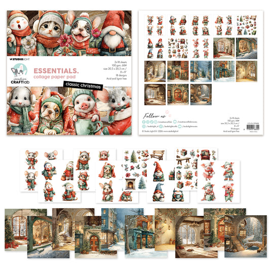 Studio Light CCL Collage Paper Pad Classic Christmas Essentials