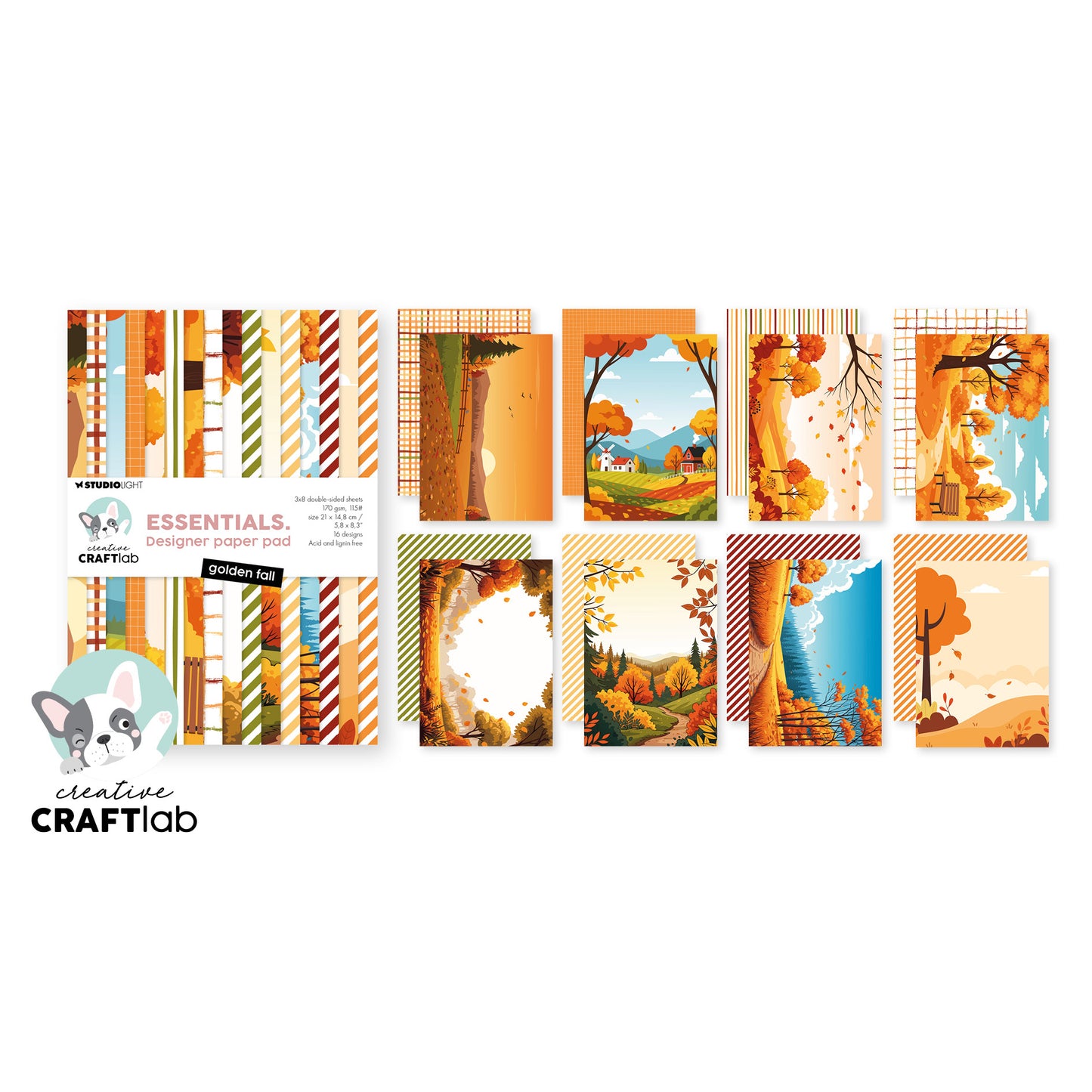 Studio Light CCL Design paper pad Golden fall Essentials