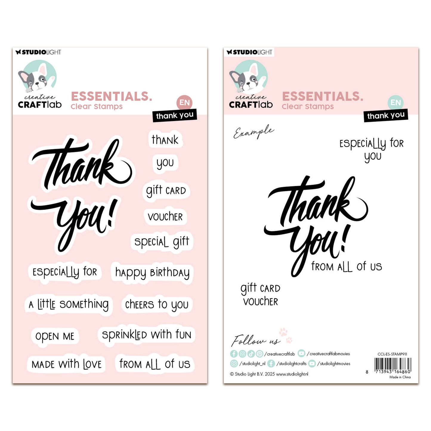 Creative Craftlab Essentials Clear Stamps Thank You