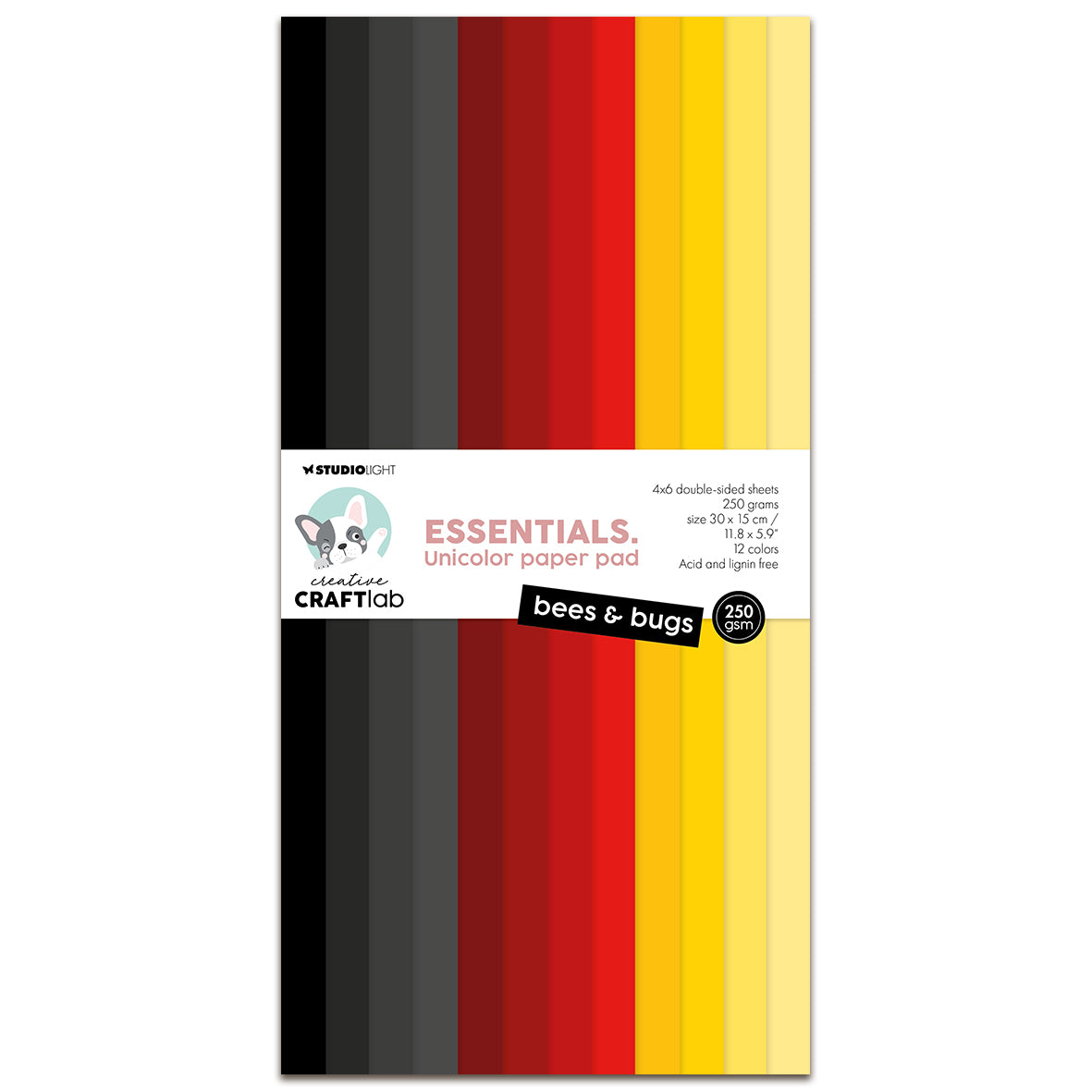Creative Craftlab Essentials Unicolor Paper Pad - Bees & Bugs