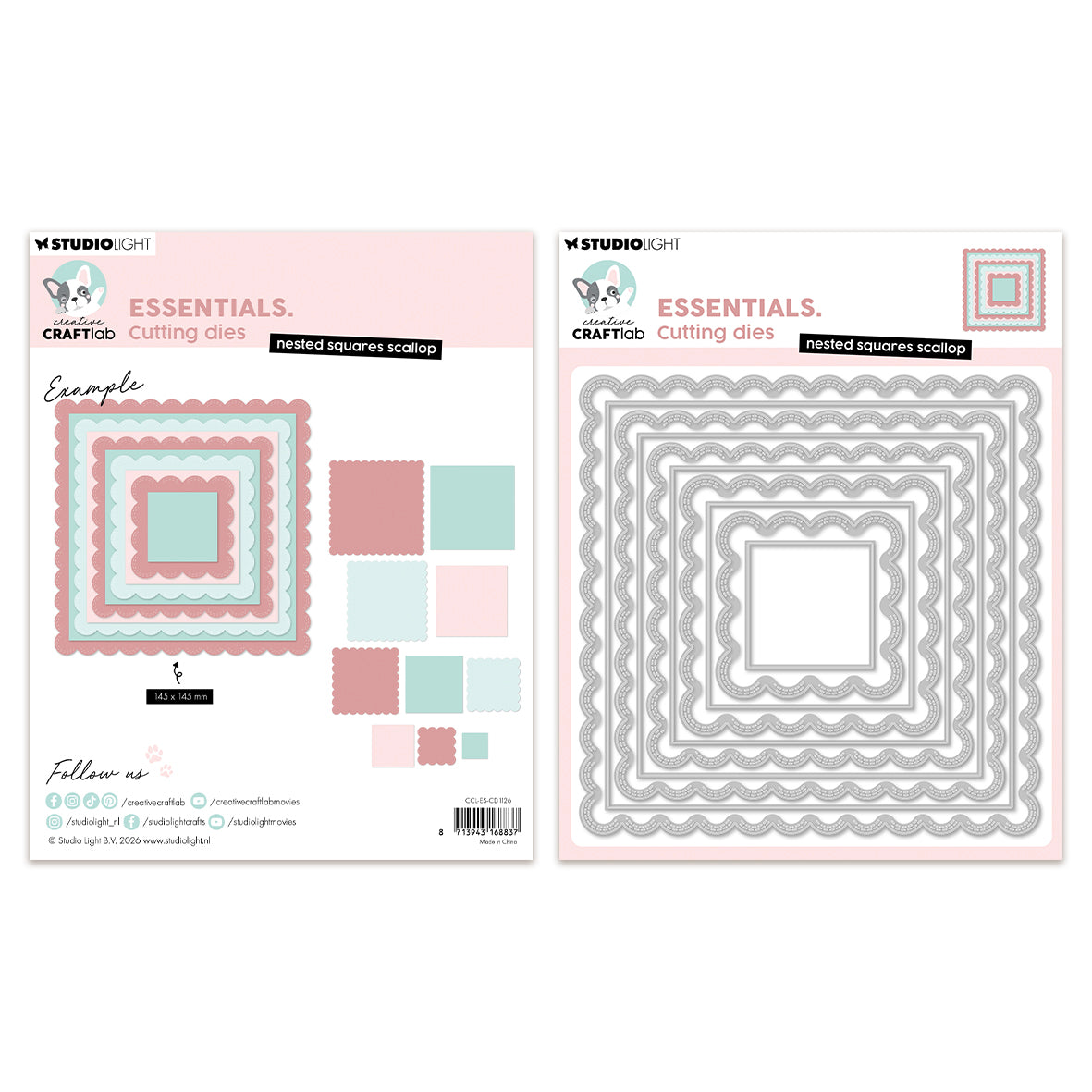 Studio Light CCL Cutting dies Nested squares scallop Essentials