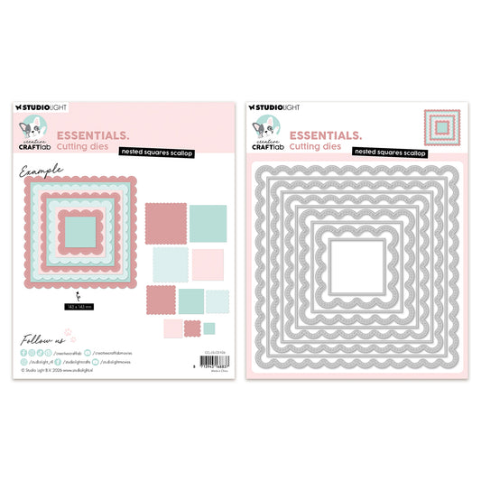 Studio Light CCL Cutting dies Nested squares scallop Essentials