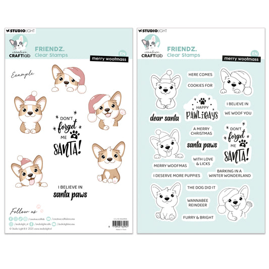 Creative Craftlab Friendz Clear Stamps Merry Woofmass