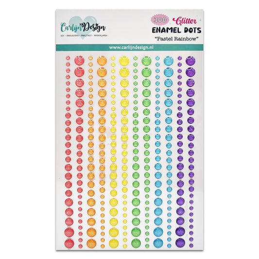 CarlijnDesign Glitter Enamel Dots Pastel Rainbow